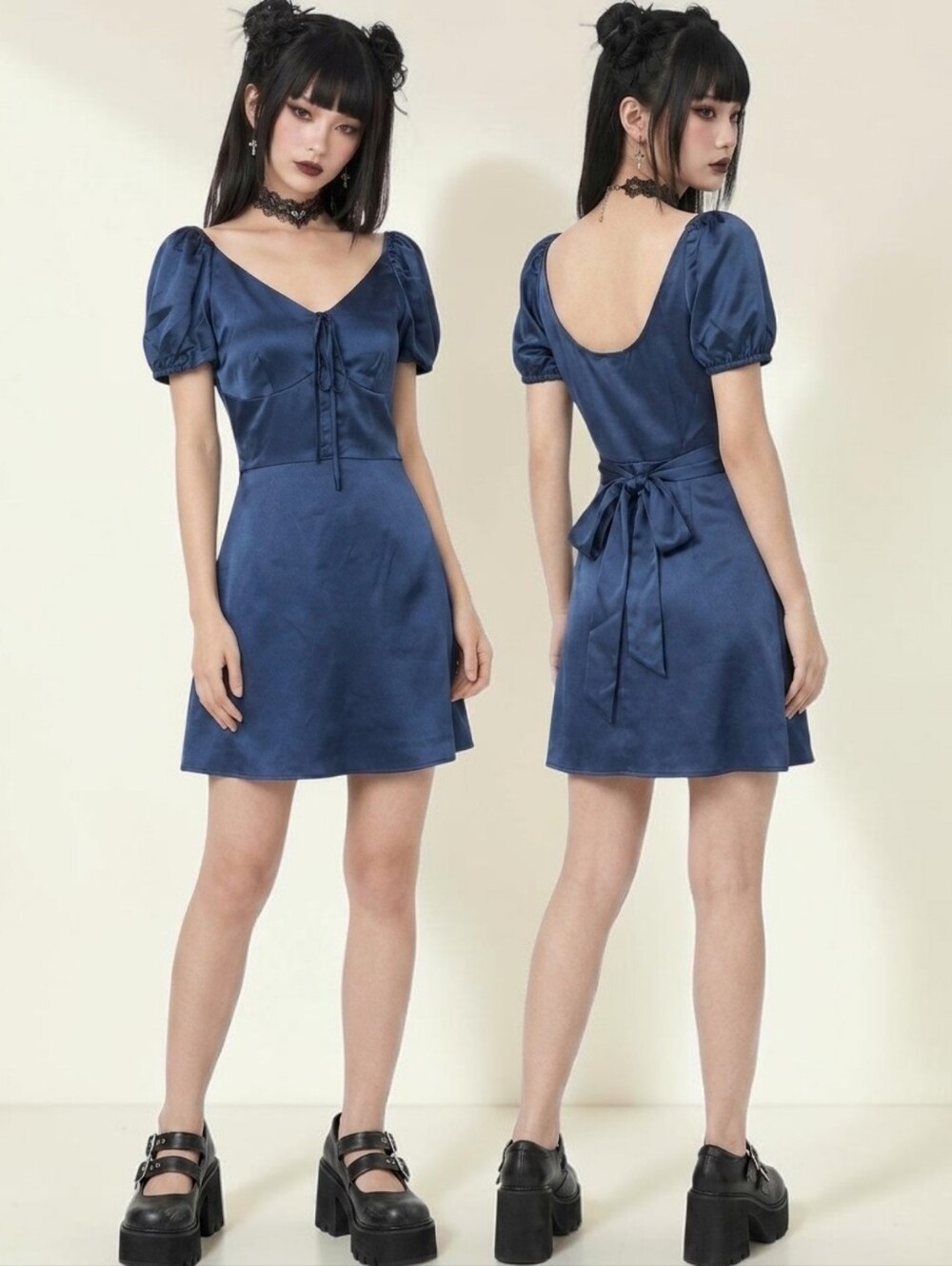 DOLLS KILL x HOROSCOPEZ Puff Sleeve Babydoll Dress - Size XS